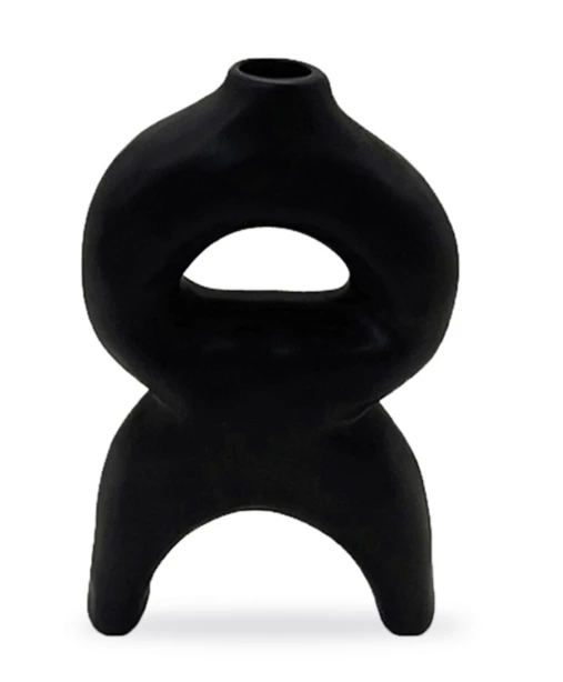 Vase ceramic nomade noir L14 P5 H21CM