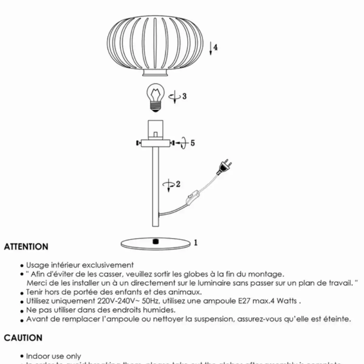 Lampe Flot doré satiné