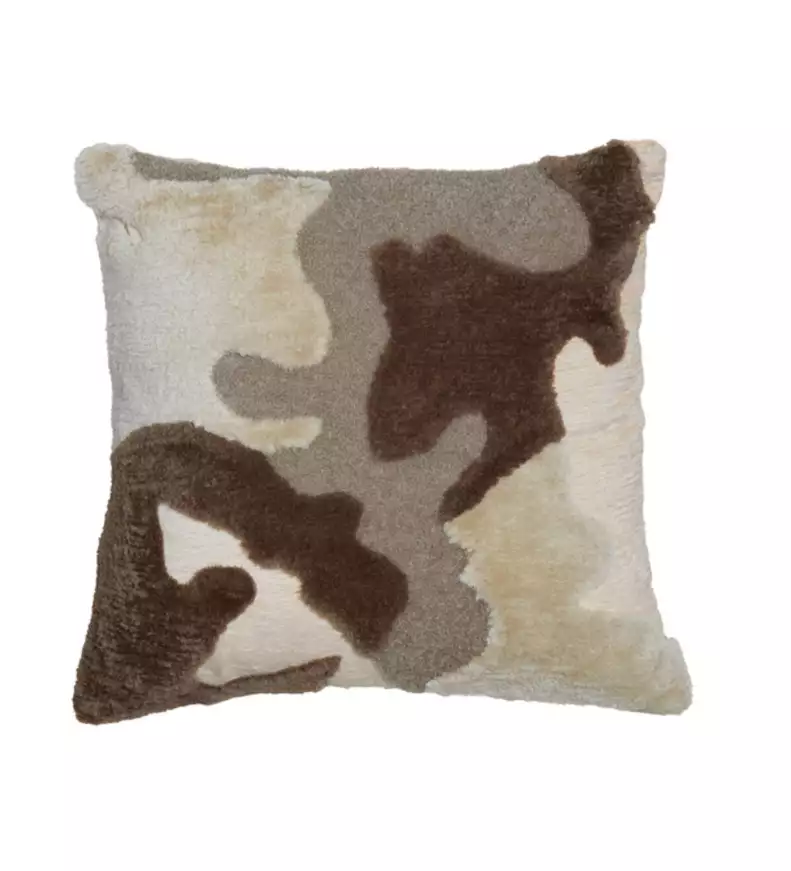 Coussin 45x45 cm CETUNO crème+brun foncé