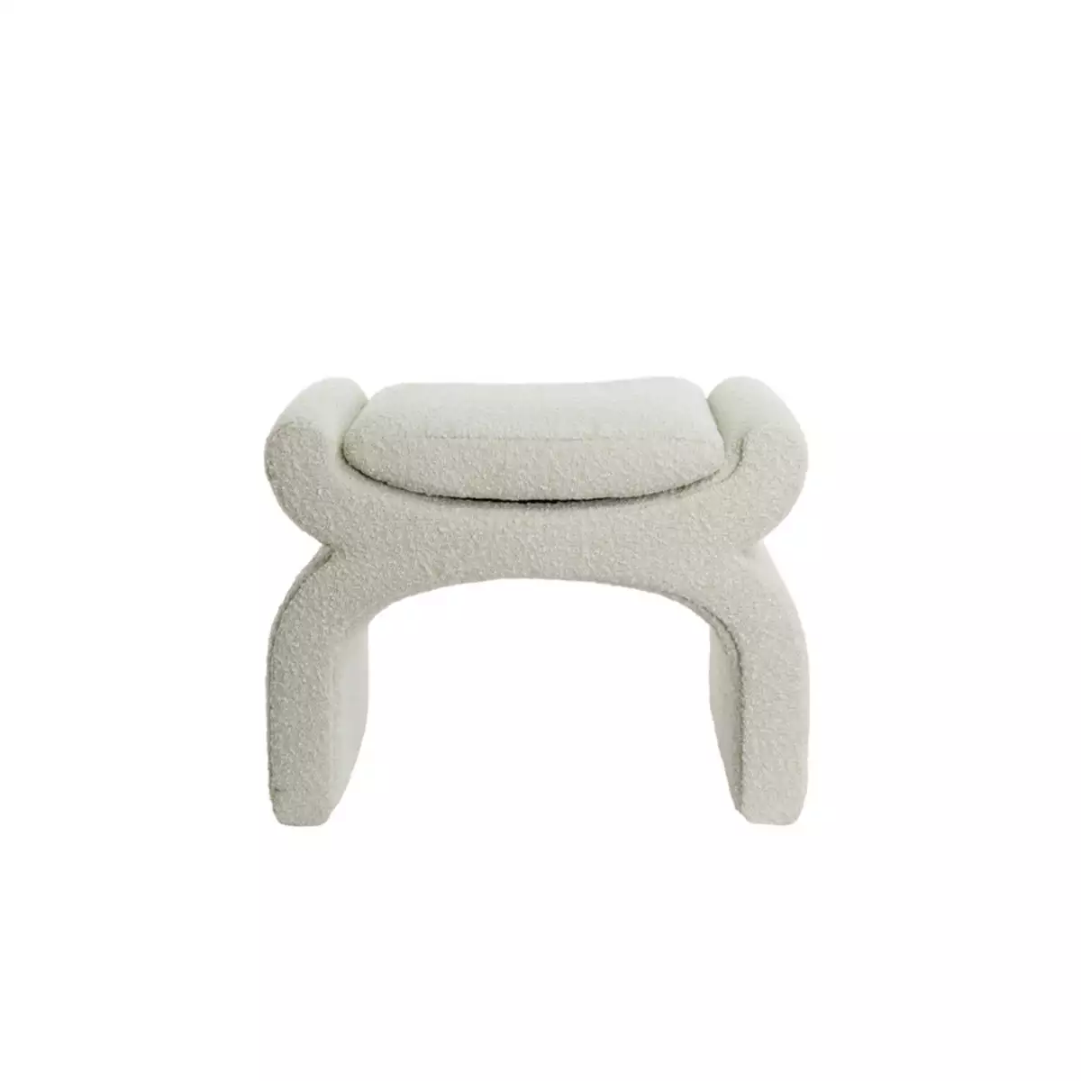 Pouf 60x46x46 cm NAFYA bouclé crème